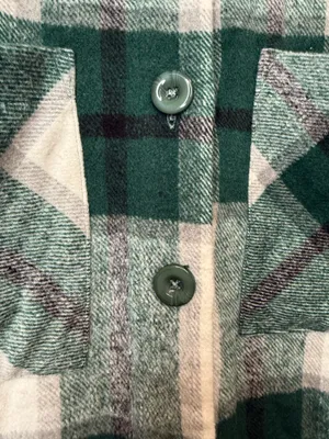 Kut from the Kloth Luciana Green Plaid Cropped Shirt Jacket Shacket Size M thumbnail 3