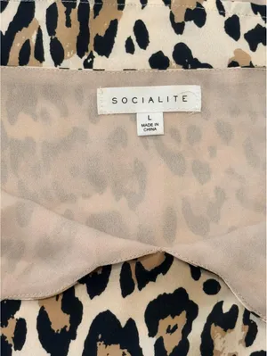 Socialite Leopard Print Cami Tank Top Women's Size Large V-Neck Animal Print thumbnail 3