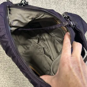 MZ WALLACE Quilted Madison Nylon Shoulder Hand Bag Crossbody Dark Purple Purse thumbnail 11