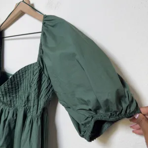 Tuckernuck Hyacinth House Women Dress Medium Green Puff Sleeve‎ Babydoll Mini thumbnail 9