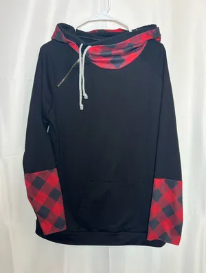 Black and red checkered Boutique hoodie thumbnail 1