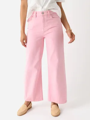 FRAME Le Jane Wide Leg Crop High Rise Jeans in Washed Dusty Pink Size 27 thumbnail 5