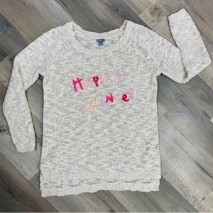 Aerie by AEO Happy Winter Open Weave‎ Sweater Tan Pink Medium Pullover thumbnail 13