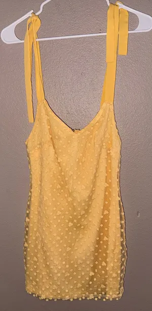 yellow mesh mini dress by Blue Rain thumbnail 1