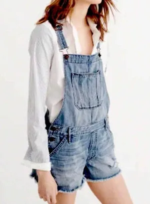Abercrombie & Fitch Light Blue Women's Denim Overalls thumbnail 1