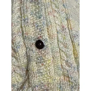 Vintage Butter Yellow Cropped Cable Knit Sweater‎ Vest Cardigan Cottage Granny thumbnail 5