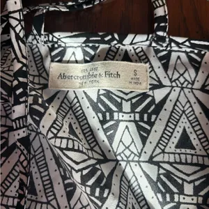 Abercrombie & Fitch Black White Geometric Print Tank Small Strappy Back Detail thumbnail 2
