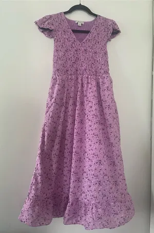 ON 34th Pink Floral Smocked Maxi Dress Small Cottagecore Prairie Cotton Feminine thumbnail 1