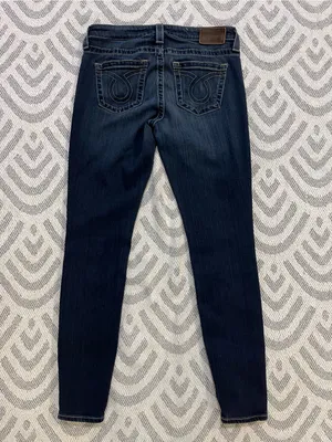 BIG STAR // THE BUCKLE Womens Alex Skinny Non-Distressed Dark Wash Blue Jeans 28 thumbnail 4