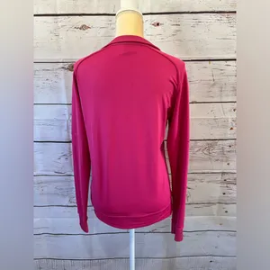 Vintage Nike Woman’s Soft & Stretchy Pink Quarter Zip Pullover Size Medium 8-10 thumbnail 6