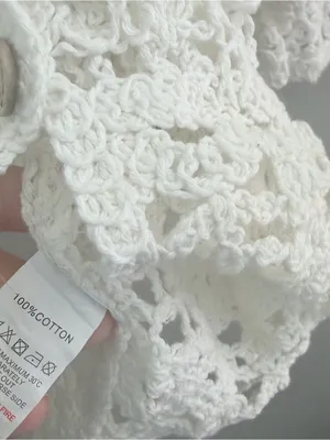 Wild Flower Cream Crochet Short Sleeve Button Front Top Cardigan S/M NWT Boho thumbnail 3