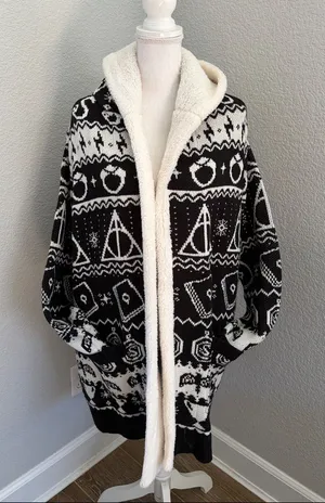 Harry Potter Fair Isle Open Cardigan Hooded Sweater thumbnail 1