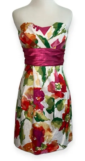 5/$30 🎈 Trixxi floral strapless dress size 3 thumbnail 1