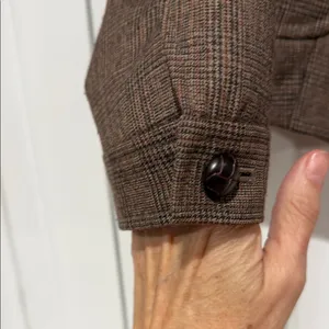 Banana Republic Women's brown plaid wool‎ blend Blazer size 2 thumbnail 6
