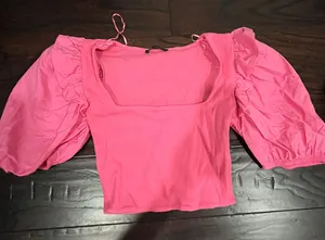 ZARA Pink  Ruffle Top thumbnail 1