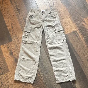 Zara Tan Cargo Pants Utility Pants Linen Lyocel Cotton Blend Women’s Size 0 thumbnail 3