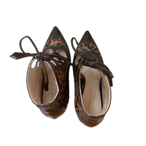 Marion Parke Animal Print Calf hair leather "Miki" Lace Up Pumps Size 7.5 thumbnail 4