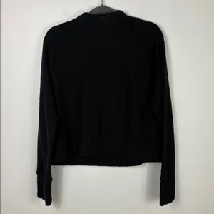 Aerie Snow Day Mock Neck Sweatshirt Boucle Women’s Size Medium Dark Gray Black thumbnail 7
