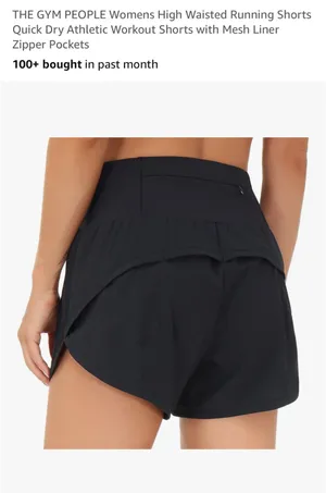 Amazon Black Athletic Shorts thumbnail 2