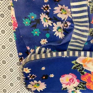 Bright Striped Summer Diaper Carry Matilda Jane Blue Floral Tote Bag thumbnail 11