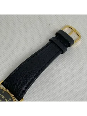 Vintage Quinton "Reach for the stars” gold tone watch 31mm quartz black running thumbnail 4