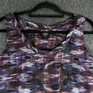 Lord & Taylor Silk Cotton Ikat Print 2 Piece Set Top & Skirt Purple Blue Sz 8 M thumbnail 10