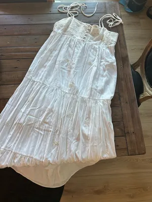 Spiritual Gangster Dolce Embroidered White Spring Summer Maxi Dress M thumbnail 3