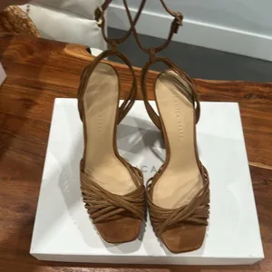 Veronica Beard Tan Platform Heels thumbnail 6