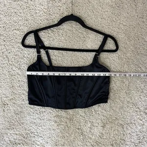 Black Satin Corset Top Size L thumbnail 3