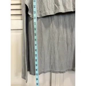 POL Gray Short Sleeve High Low Tunic T-Shirt Size L Soft Casual Relaxed thumbnail 3