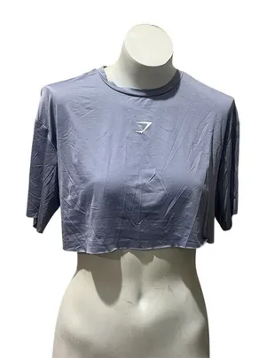 Gymshark Sol Lift Crop Tee Womens Size S Blue Cropped Short Sleeve Top thumbnail 1