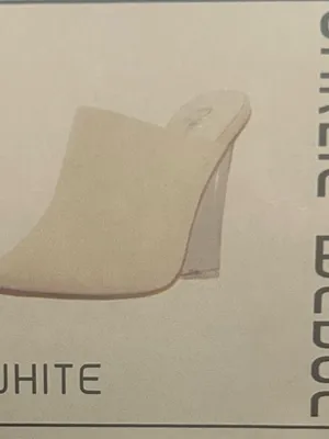 Cape Robbin White Pointed Mule with Clear Block Heel thumbnail 4