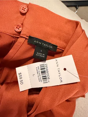NWT Ann Taylor Sleeveless High-Neck Camisole in Orange thumbnail 3