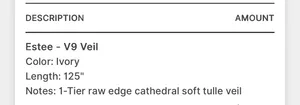 Estee Couture - V9 - Bridal - English Soft Tulle Veil Ivory - 125” thumbnail 8