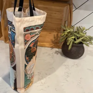 Bohemian witchy cottage core Canvas lightweight reusable grocery tote Retro bag thumbnail 5