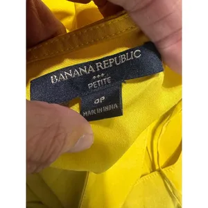 Banana Republic Mustard Yellow Bow Front Ruffle Cami Top‎ Vintage Y2K Petite 0P thumbnail 6