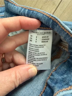 American Eagle Low Rise Ultra Wide Leg Baggy y2k punk grunge Jeans Blue 8 thumbnail 6