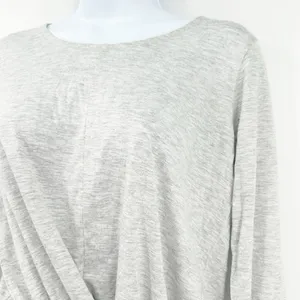 NWT J.Crew Womens‎ Tie Front Crewneck Long Sleeve Tee Top Size S Heathered Gray thumbnail 3