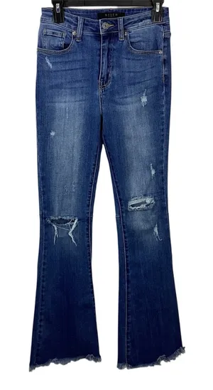 Risen High Rise Distressed Hem Flare Jeans Size 26/3 thumbnail 1