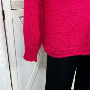 Free People All Mine Sweater Slouchy Alpaca Blend Raspberry Pink Large Oversized thumbnail 7