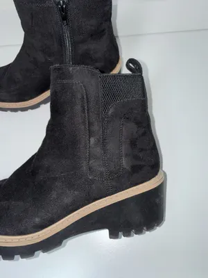 Maurices Bridget Chelsea Boots Black Faux Suede Ankle Zipper thumbnail 5