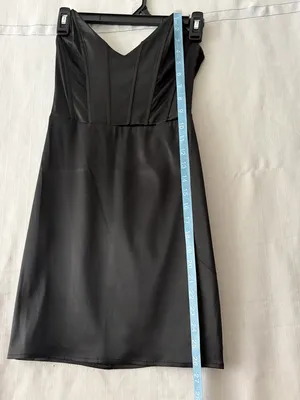 Windsor women’s Size S Black Satin Bodycon Mini Dress NWT(A500)✨ thumbnail 8