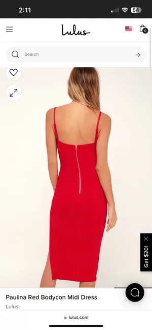 Lulus Paulina Red Bodycon Midi Dress thumbnail 3