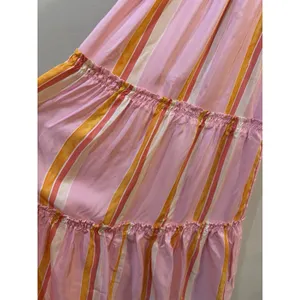 NWT Club Monaco Amirra Maxi 100% Silk Dress Pink Striped Sleeveless Sundress thumbnail 3