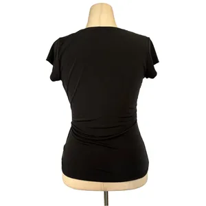 Tahari Black Side Tie Wrap Top | Size Medium thumbnail 3