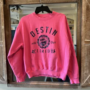 Comfy Sweatshirt Beach Florida Cotton Destin Pink Pullover Womens Medium thumbnail 1