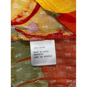 Haute Hippie Orange Tropical Floral‎ V-Neck Tiered Flutter Sleeve Blouse Small thumbnail 5