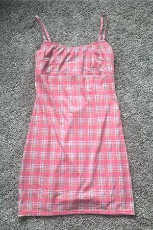 Sugar Thrillz Pink Plaid Mini Dress thumbnail 1