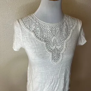 Sézane T-Shirt in Ecru Lightweight slub knit linen WOMENS XS thumbnail 3