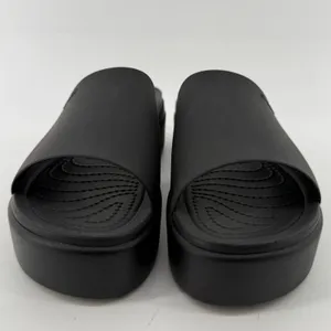 Crocs Brooklyn Slide Low Wedge Sandal Black Women 8 Platform Y2K Slip On Chunky thumbnail 2